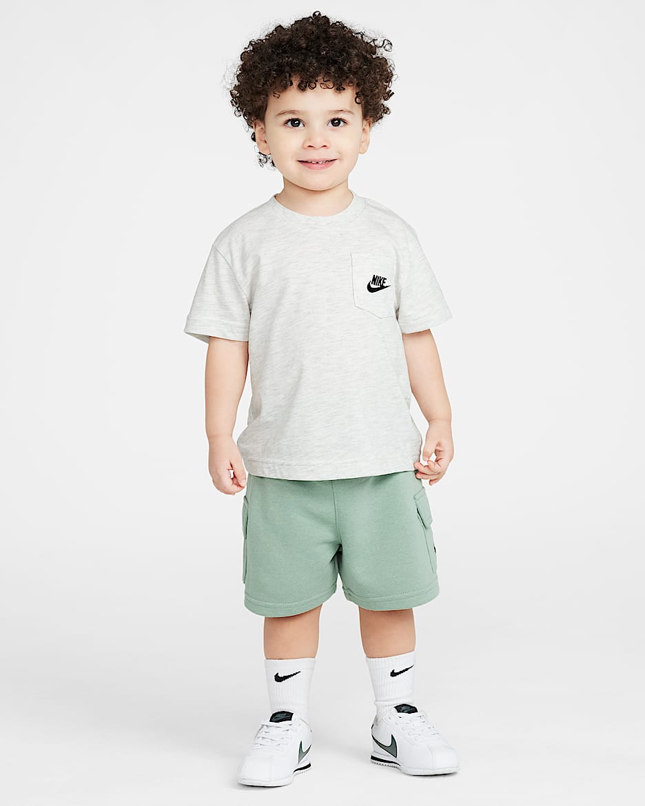 ナイキ スポーツウェア ベビー ポケット Tシャツ アンド フレンチテリー ショートパンツ セットアップ - スチーム