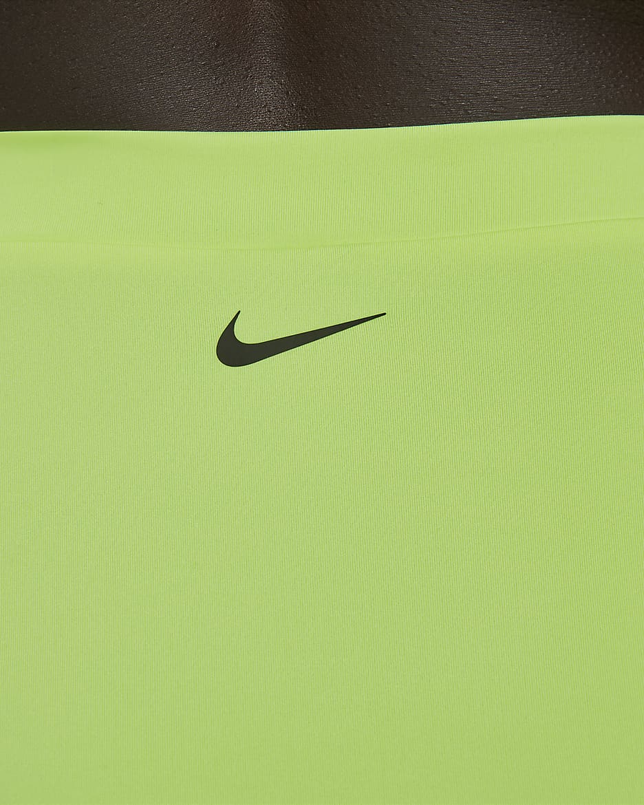 Nike Essential Parte de debajo de natación de talle alto - Mujer - Volt Glow/Negro