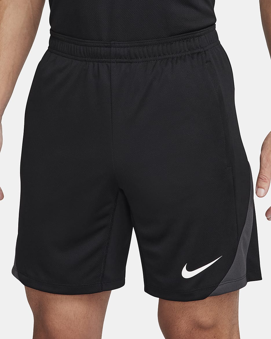 Męskie spodenki piłkarskie Dri-FIT Nike Strike - Czerń/Czerń/Anthracite/Biel