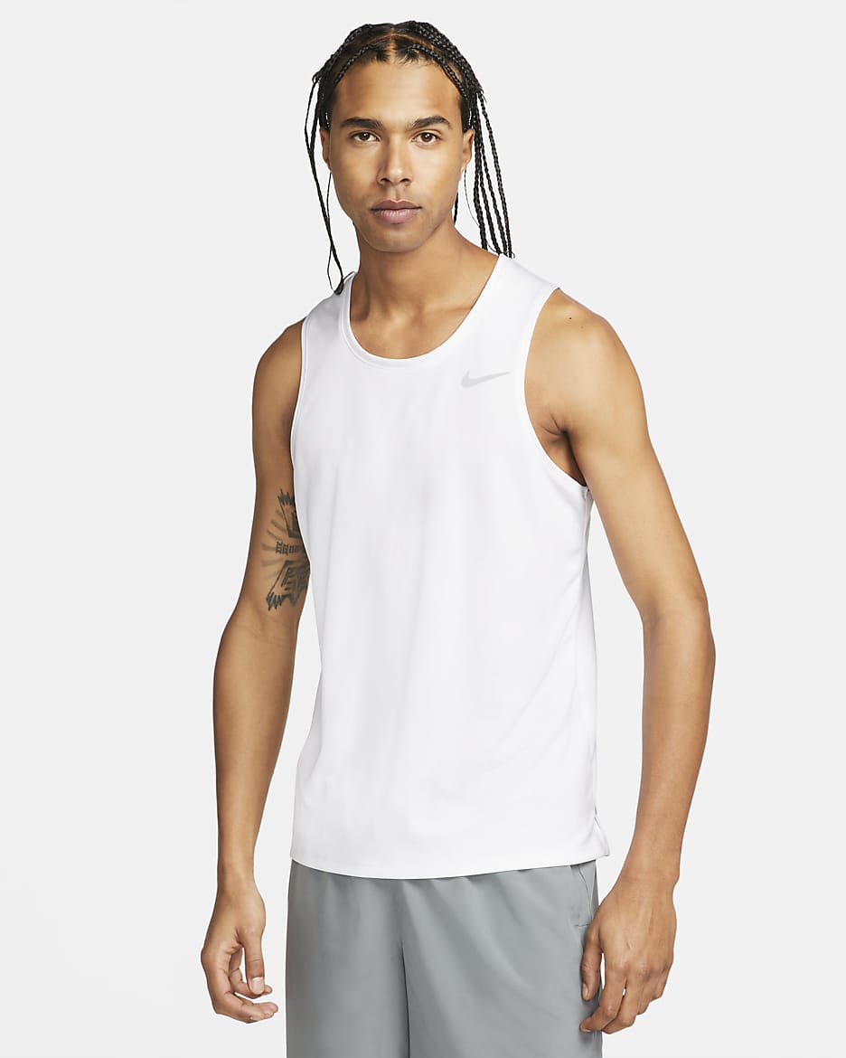 Nike Miler Men's Dri-FIT Running Tank Top - White