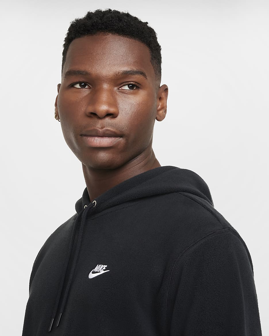 Nike Club Sudadera con capucha para el invierno - Hombre - Negro/Blanco