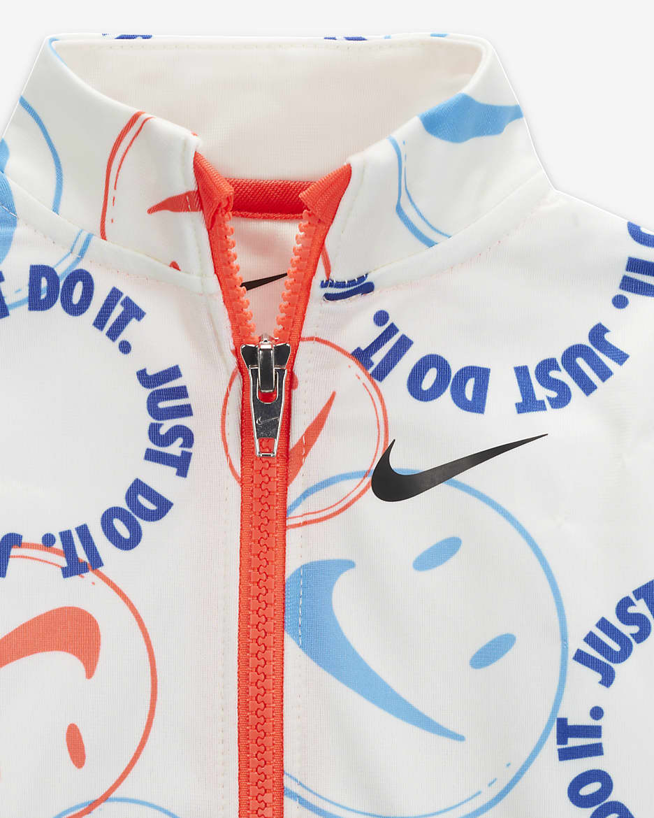 Conjunto de entrenamiento para bebé Nike Smiley Swoosh Printed Tricot Set - Vela