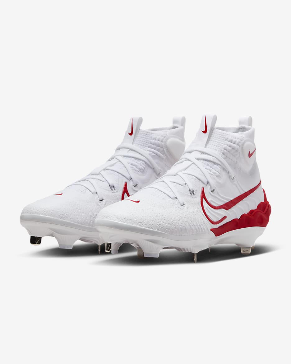 Tacos de béisbol para hombre Nike Alpha Huarache NXT - Blanco/Platino puro/Rojo universitario