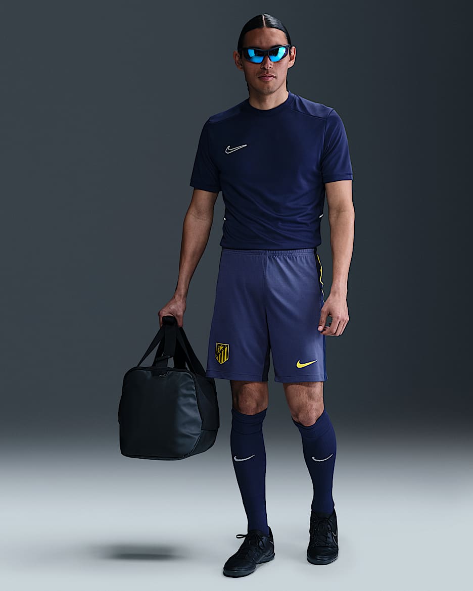 Atlético Madrid 2025/26 Stadium Away Men's Nike Dri-FIT Football Replica Shorts - Binary Blue/Dark Purple Dust/Vibrant Yellow