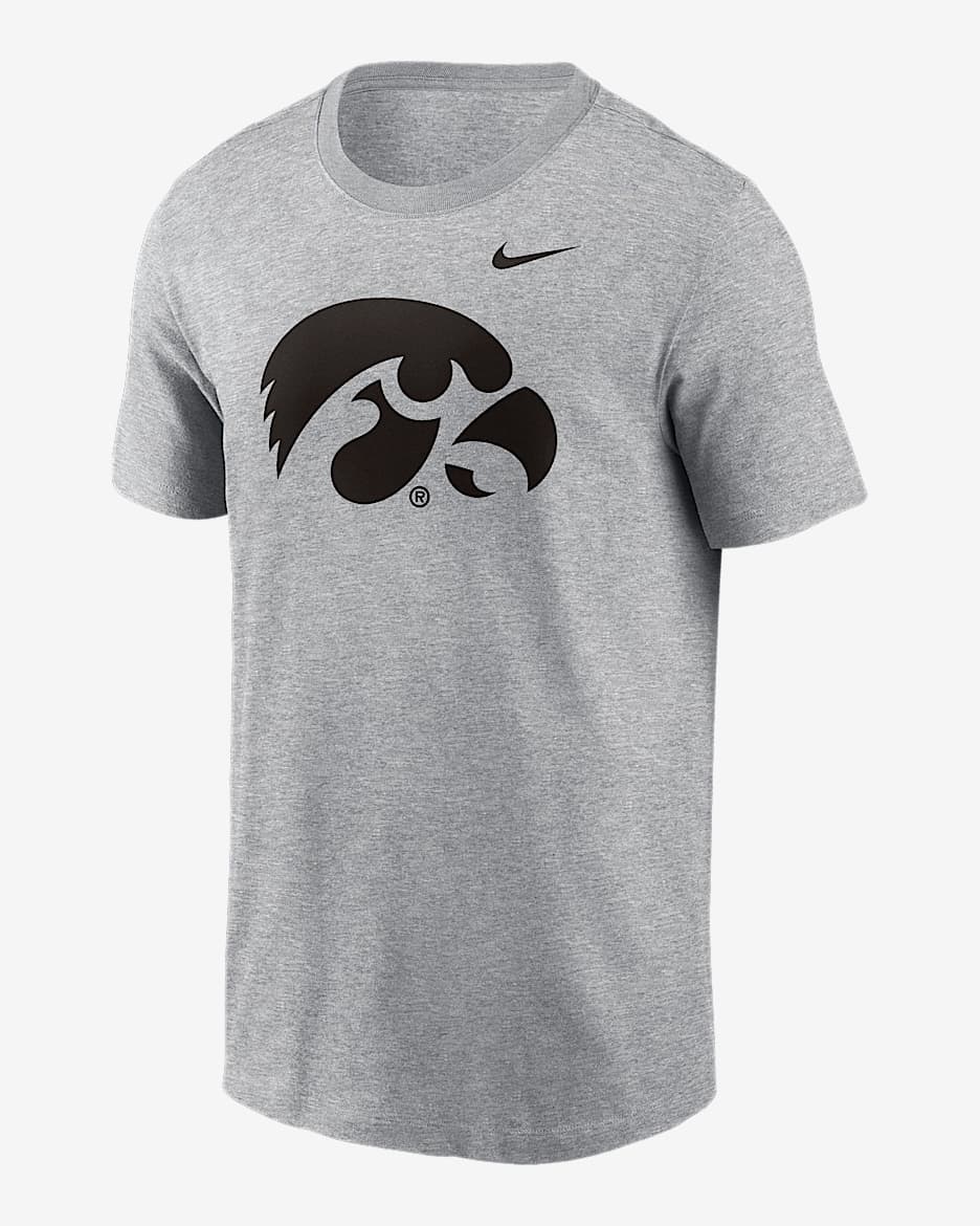 Playera universitaria Nike para hombre Iowa Hawkeyes Primetime Logo - Gris oscuro jaspeado