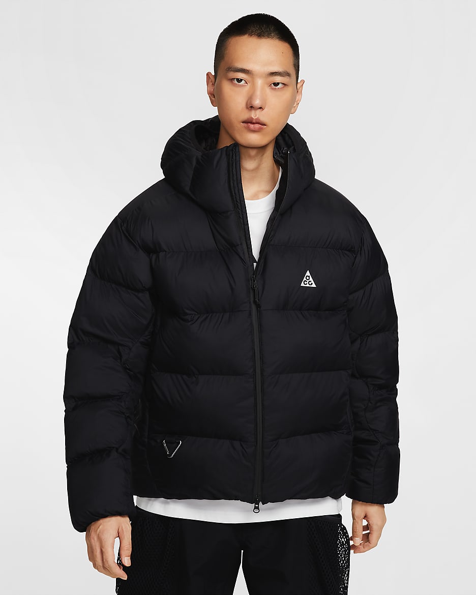 ナイキ ACG "Lunar Lake" パファー PrimaLoft® メンズ Therma-FIT ADV ルーズ フーデッド ジャケット - ブラック/ブラック/サミットホワイト