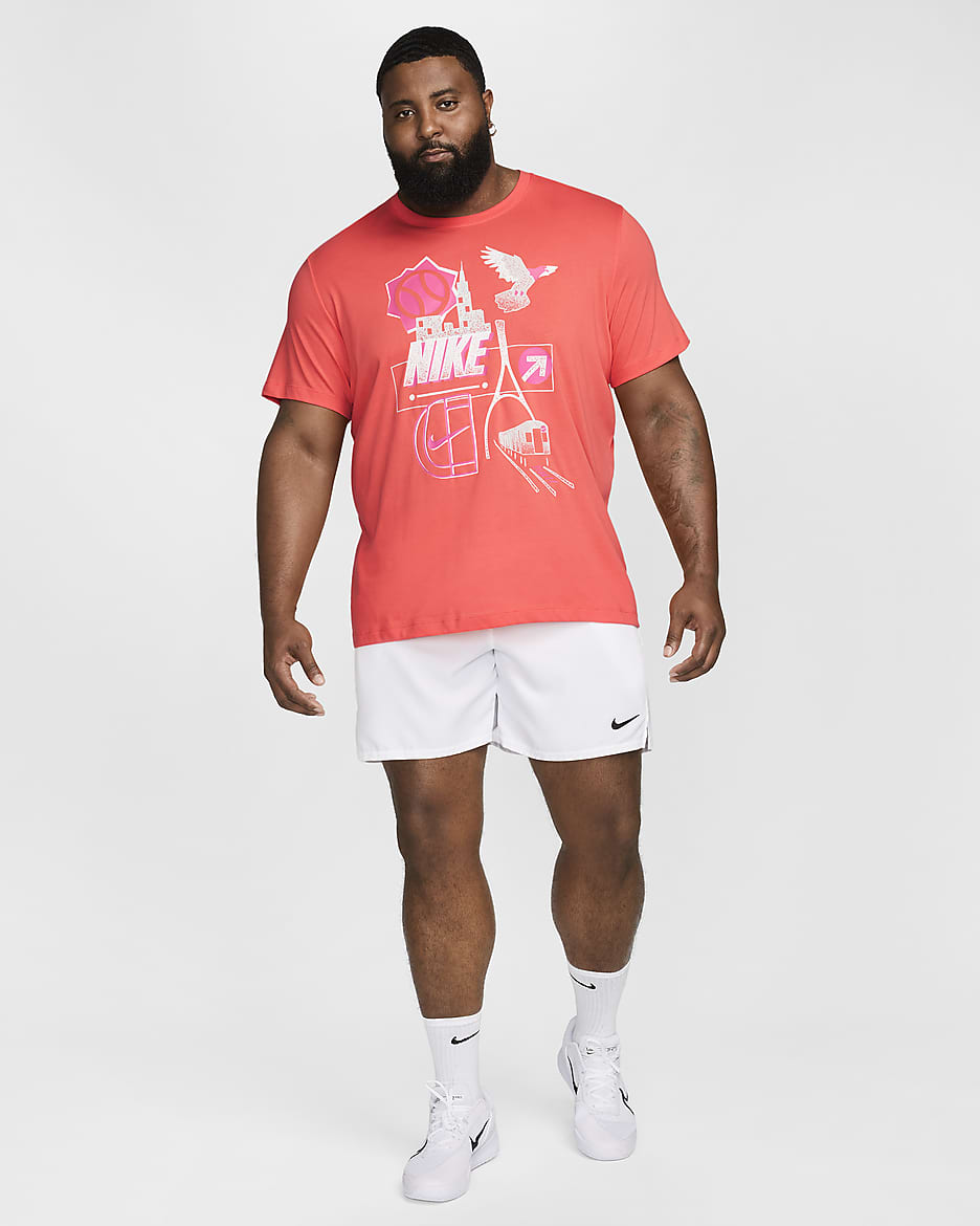 T-shirt de tennis NikeCourt Dri-FIT pour homme - Light Wild Mango