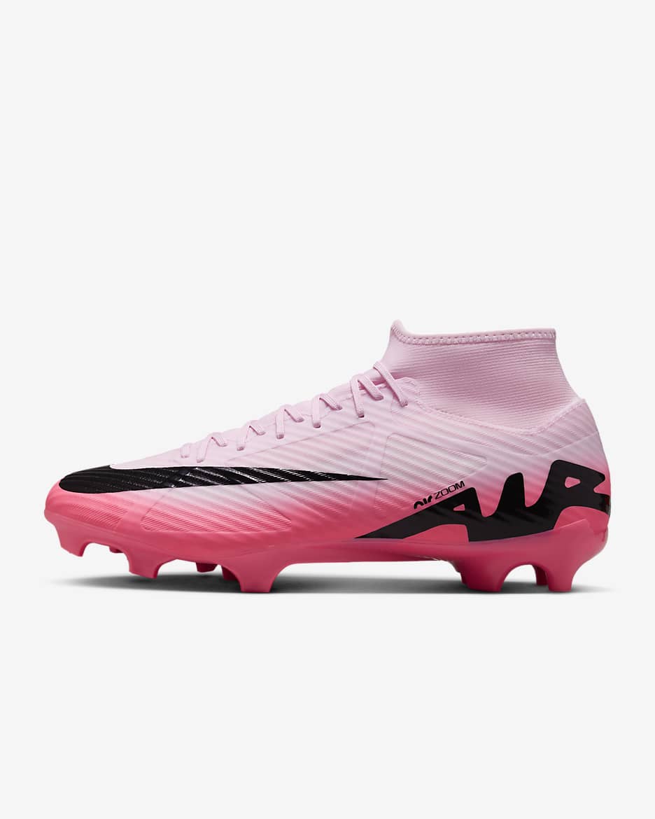 Calzado de fútbol MG high Nike Mercurial Superfly 9 Academy - Espuma rosa/Negro