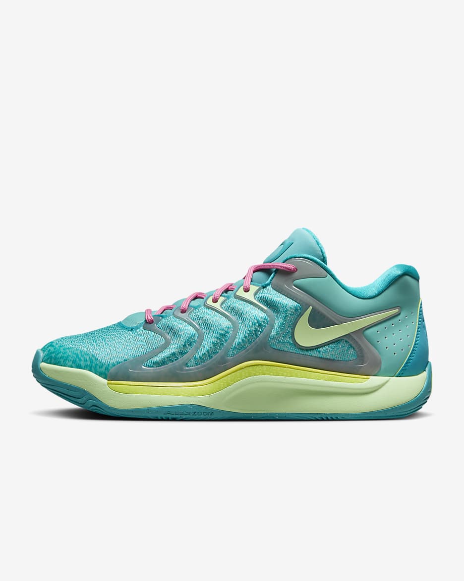 Tenis de básquetbol para mujer KD17 x Jonquel Jones - Cactus empolvado/Escarcha verde/Tiza coral/Verde vapor