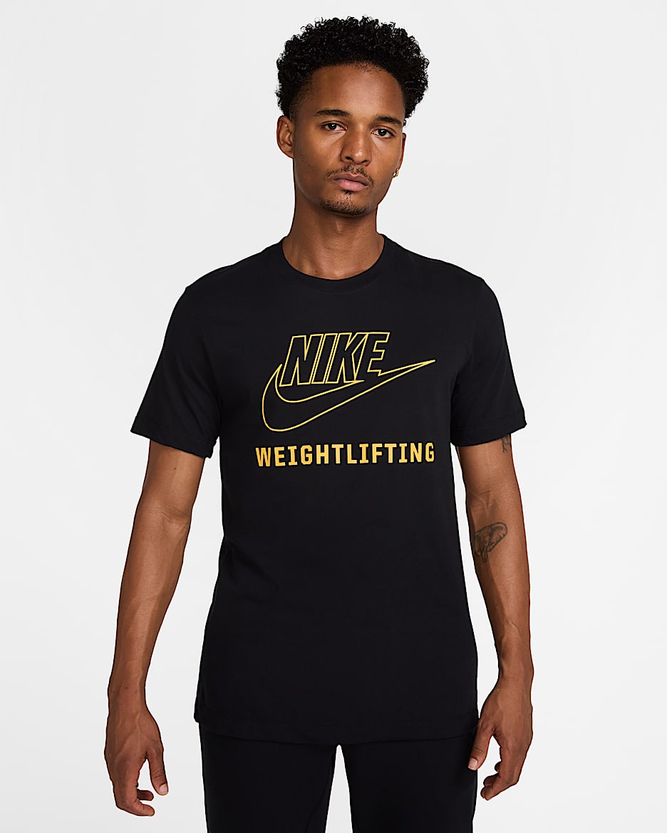 Playera de levantamiento de pesas para hombre Nike Swoosh - Negro