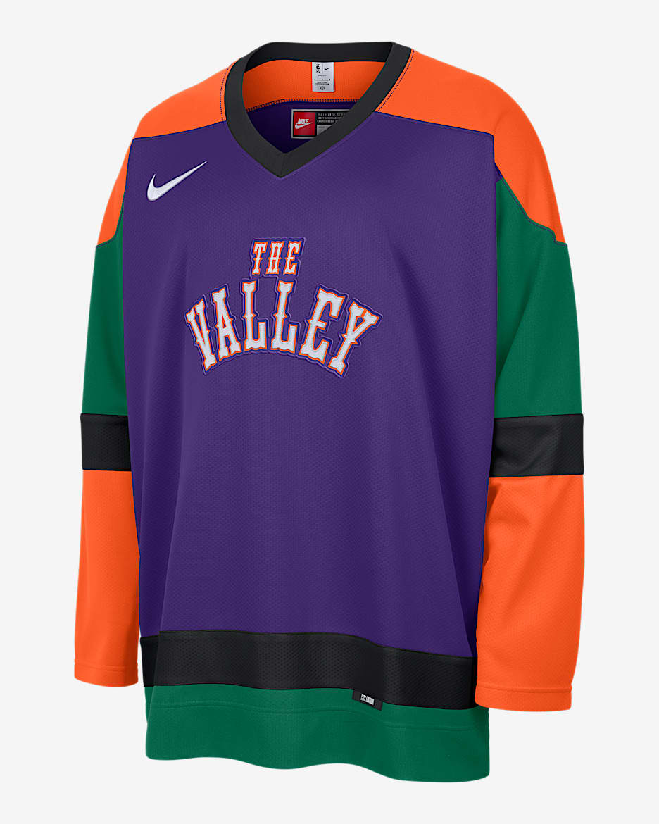 Phoenix Suns City Edition Men's Nike NBA Hockey Jersey - Field Purple/Clover/Black/Brilliant Orange