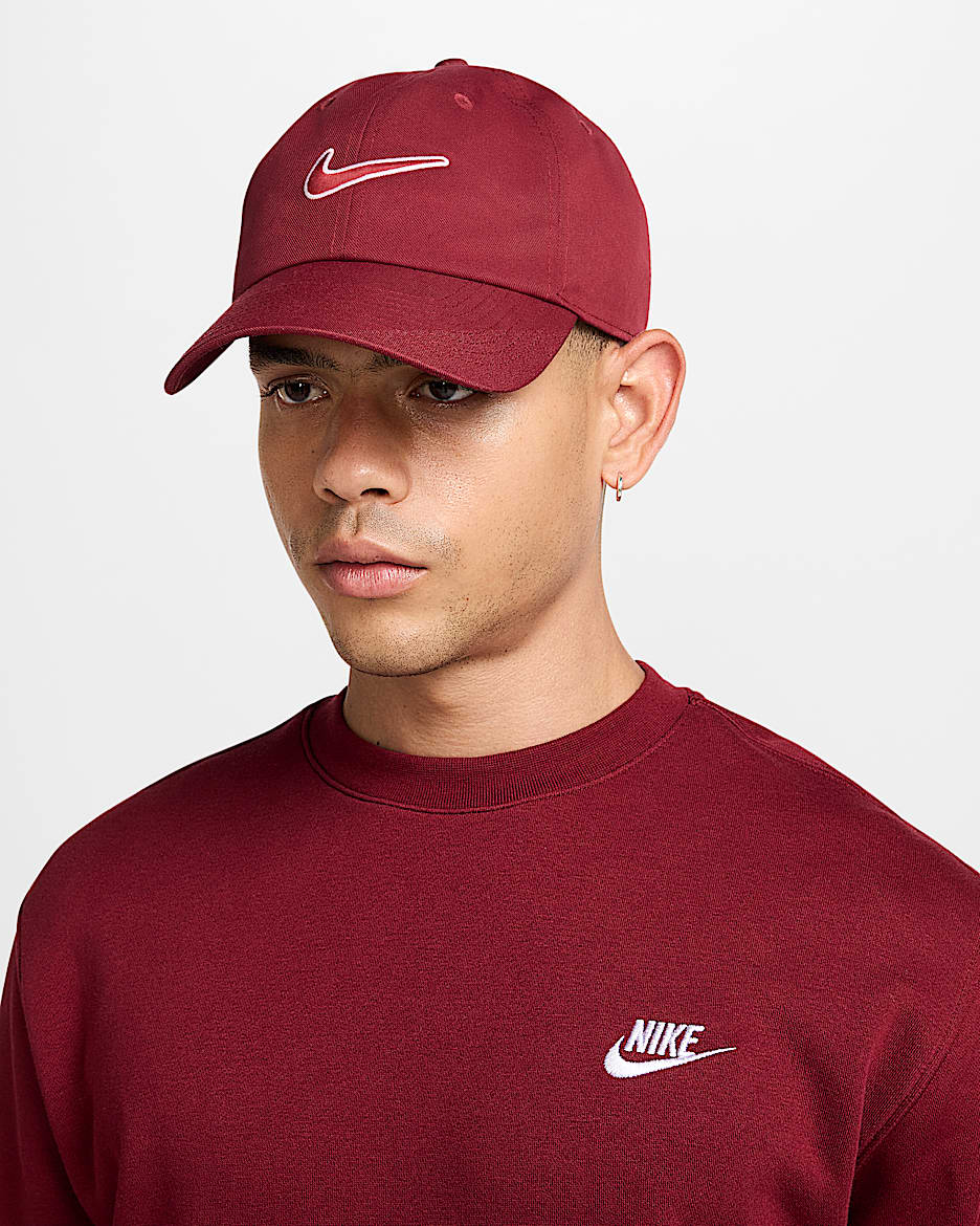 Gorra Swoosh desestructurada Nike Club - Rojo team/Rojo team