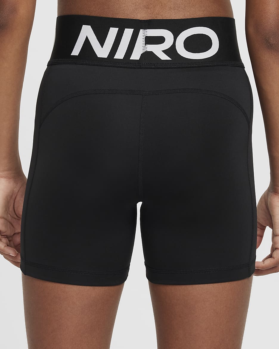 Short Nike Pro Dri-FIT pour fille - Noir/Blanc