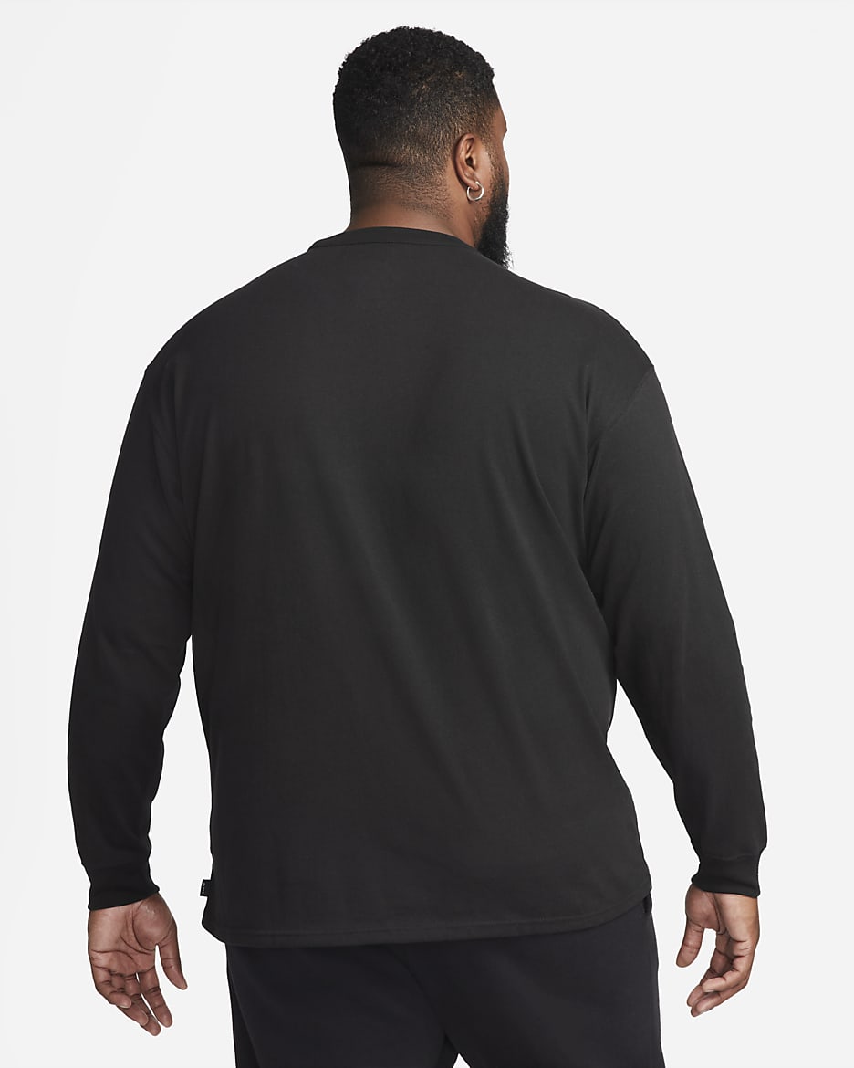 Tee-shirt à manches longues Nike Sportswear Premium Essentials pour Homme - Noir/Noir