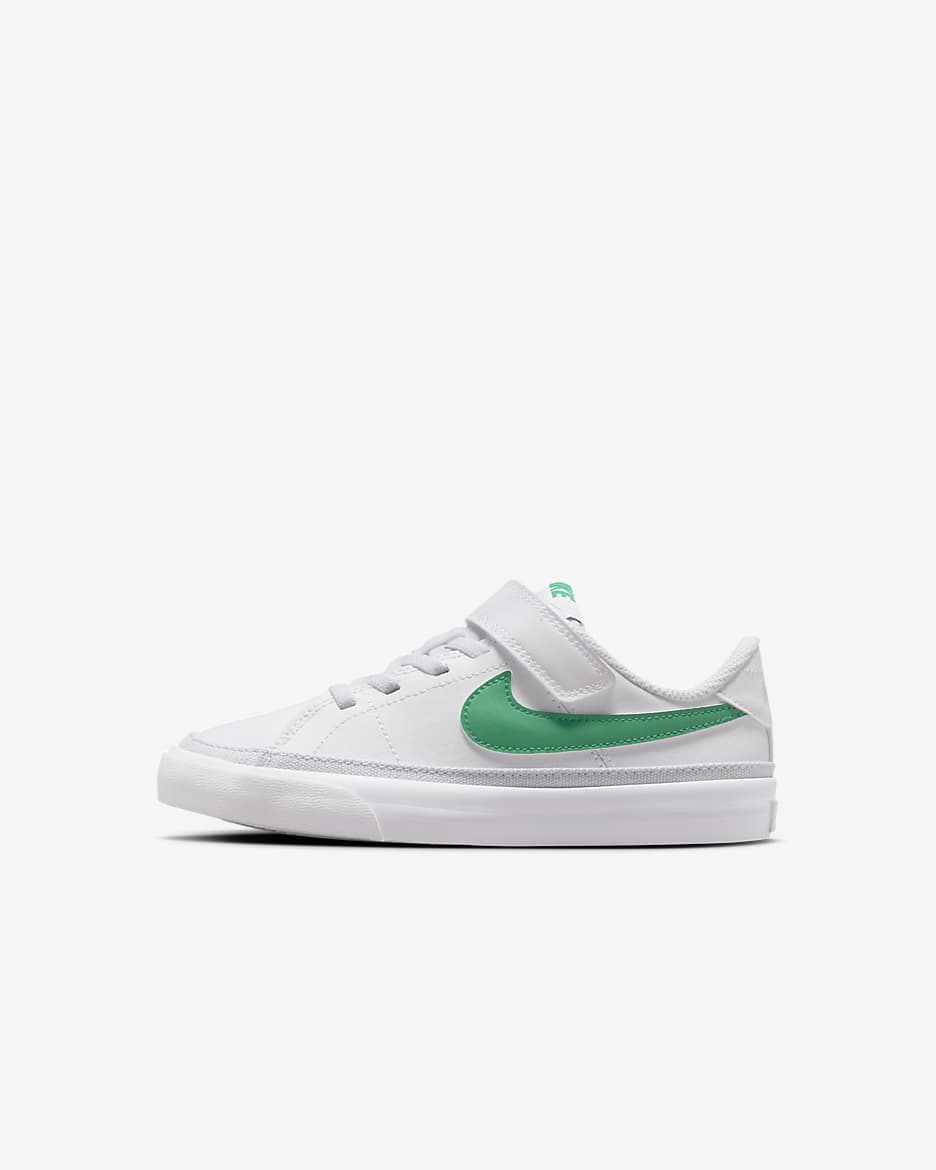 NikeCourt Legacy Younger Kids' Shoes - White/Football Grey/Stadium Green