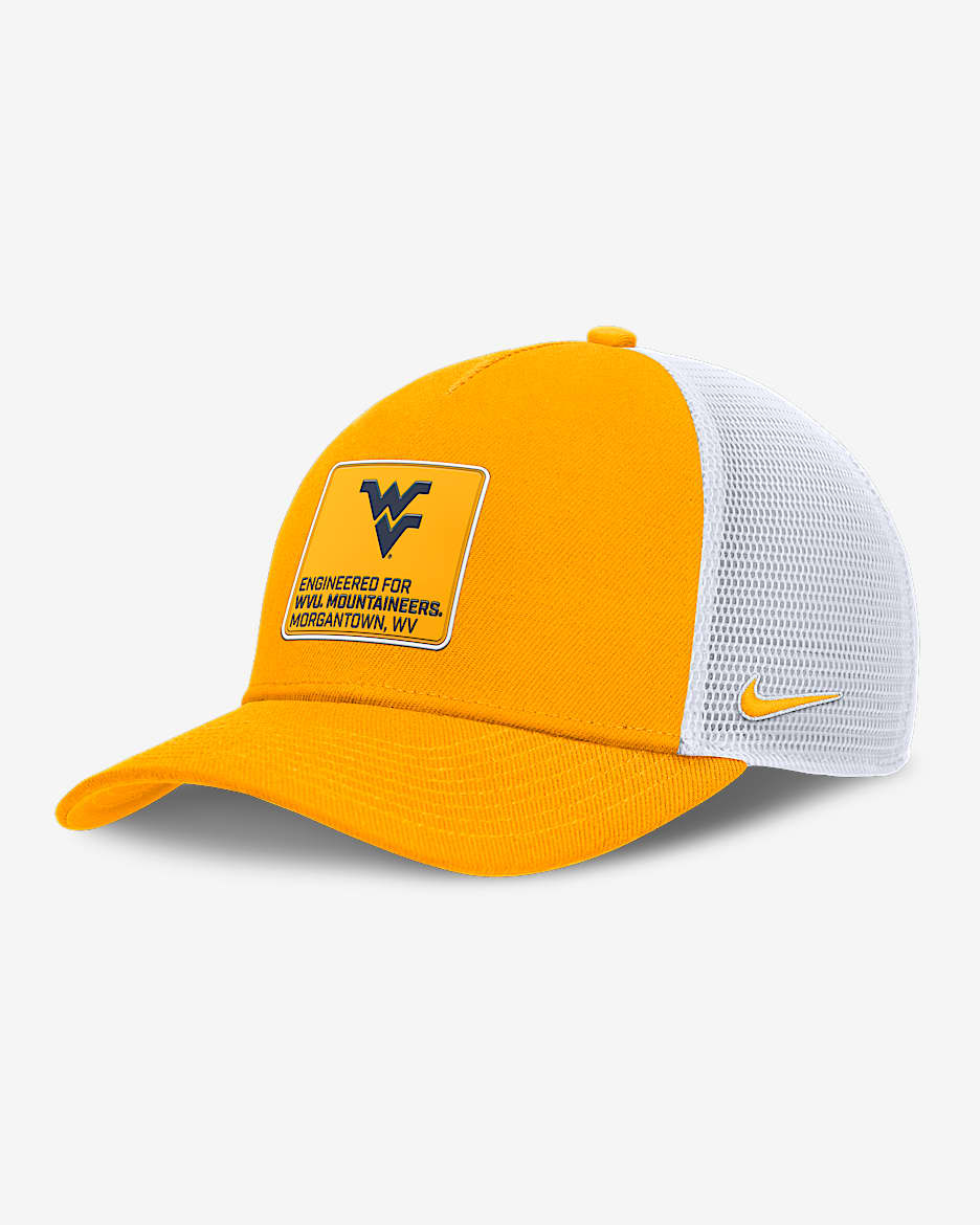 West Virginia On-Field Rise Engineered Men's Nike College Trucker Adjustable Hat - Gold