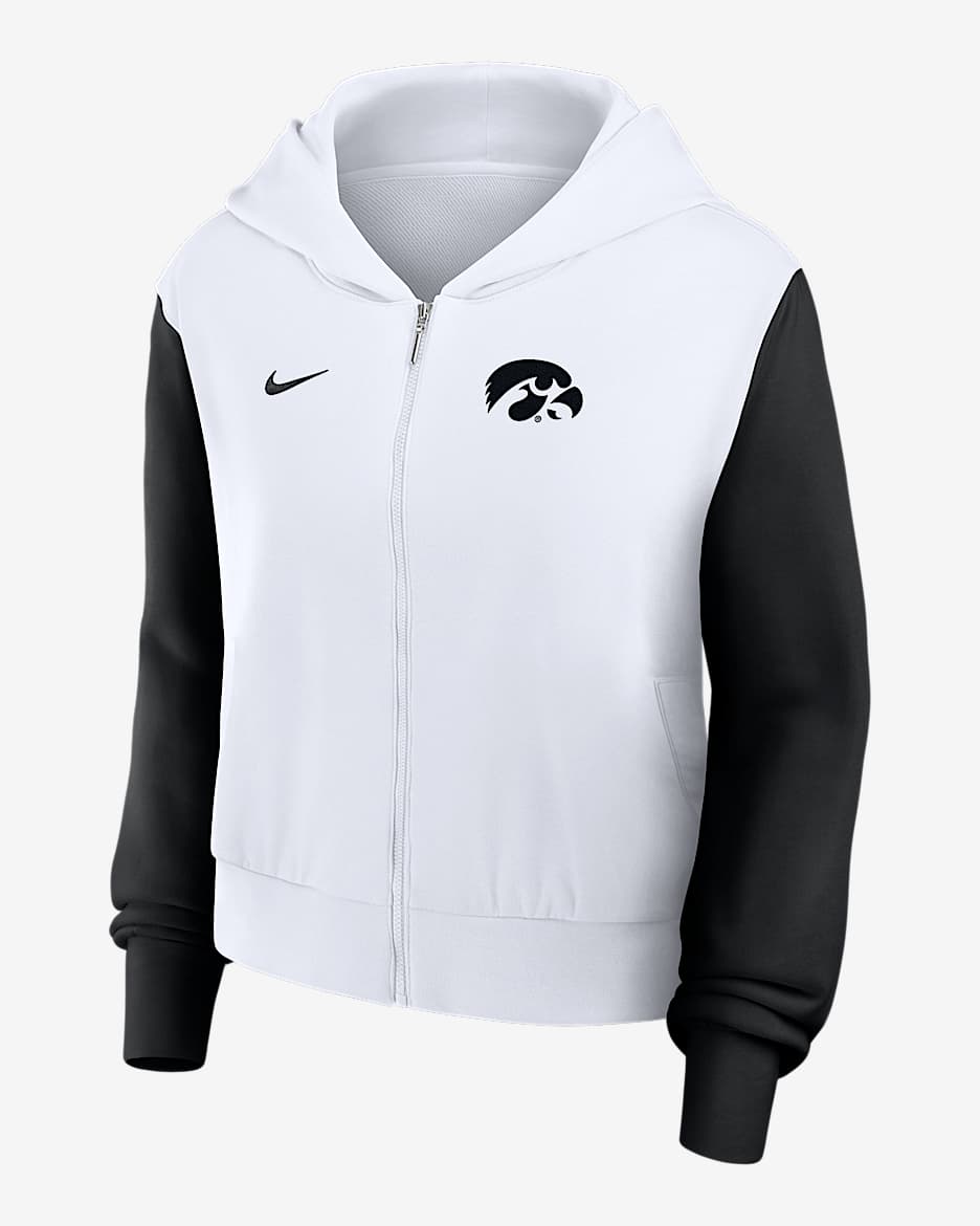 Iowa Athletic Prep Colorblocked Script Women’s Nike College Full-Zip Hoodie - White