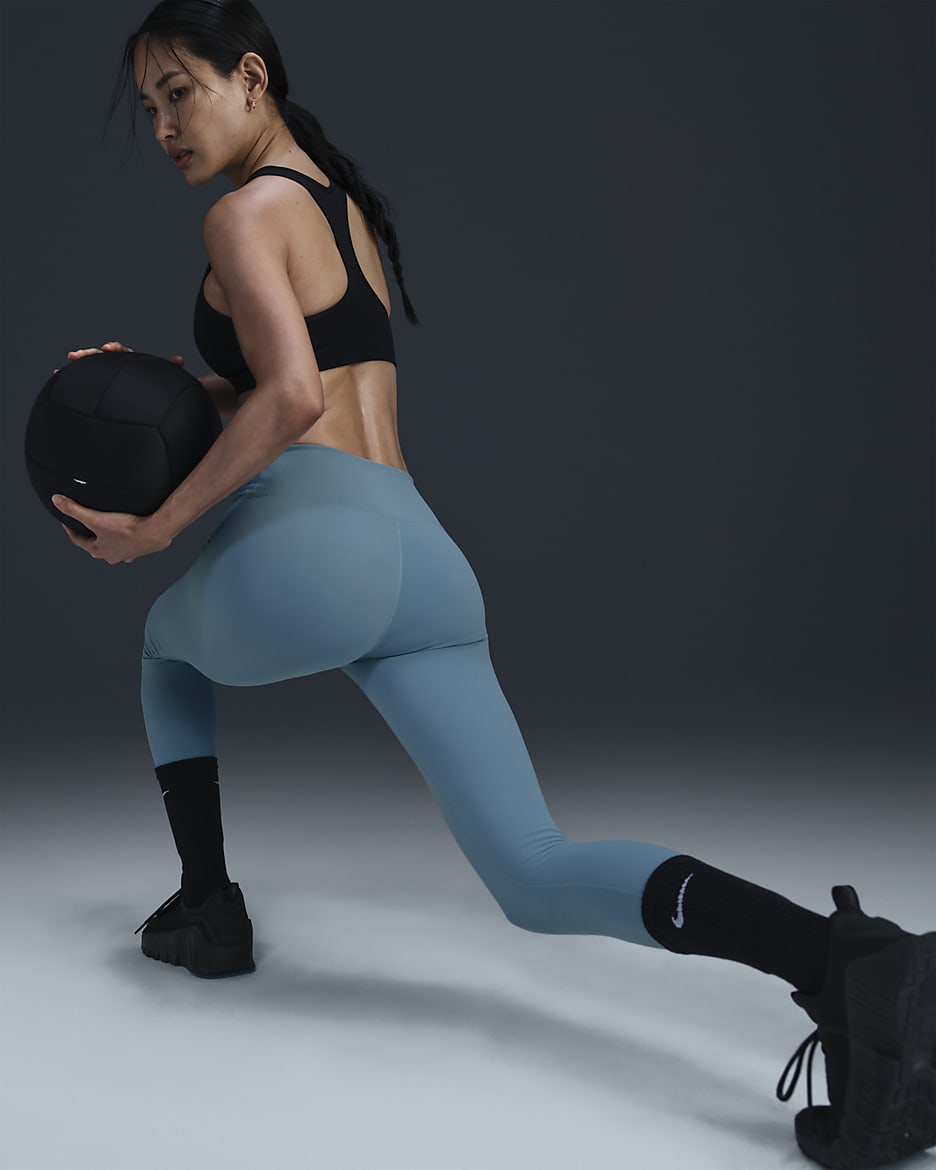 Nike One Leggings de 7/8 amb cintura alta - Dona - Denim Turquoise/Negre