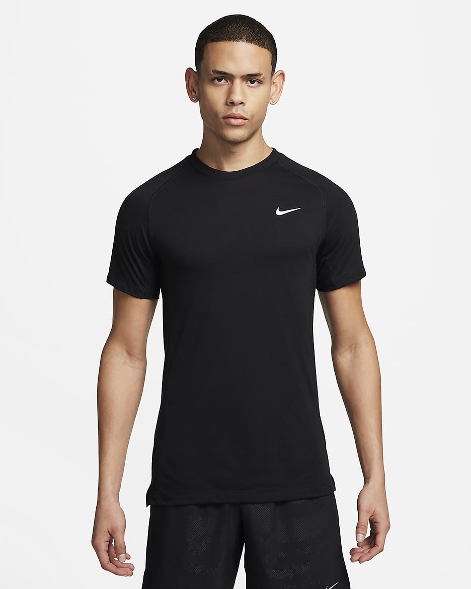 Nike Flex Rep Dri-FIT Kurzarm-Fitness-Top für Herren - Schwarz/Weiß