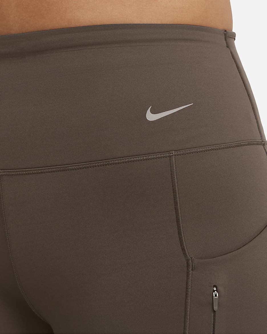 Leggings a tutta lunghezza a vita alta con tasche e sostegno elevato Nike Go – Donna - Baroque Brown/Nero