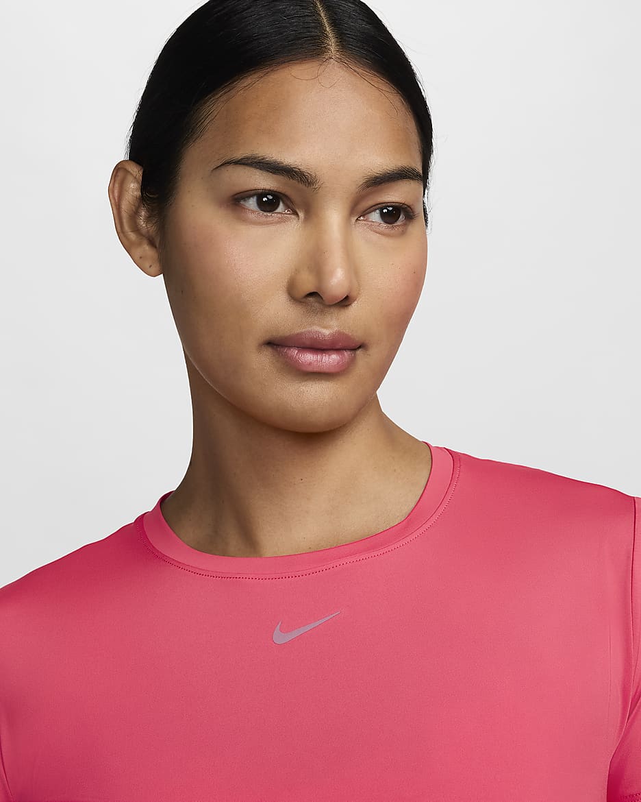 Nike One Classic Women's Dri-FIT Short-Sleeve Top - Aster Pink/Black