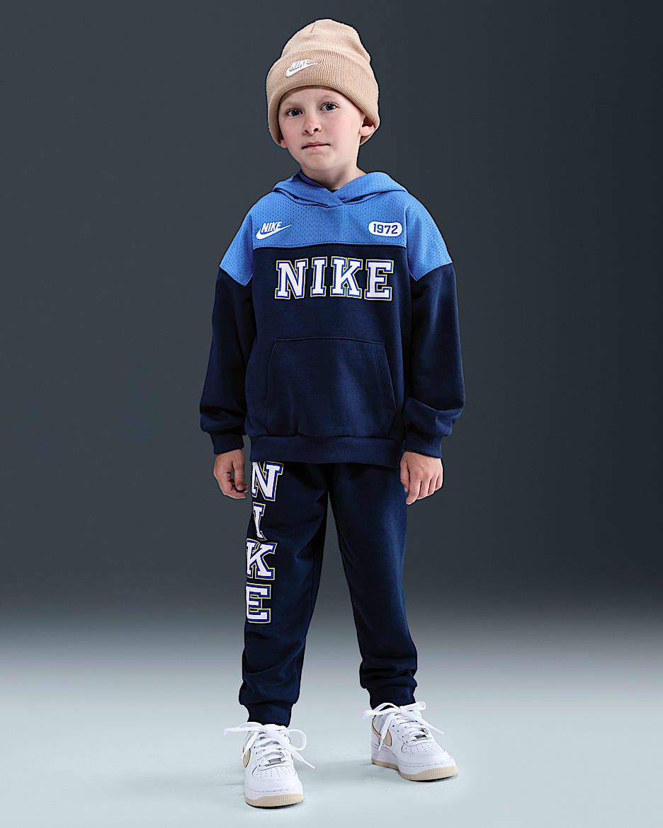 Nike Sportswear Little Kids' P.E. Blocked Pullover Hoodie and Pants Set - Midnight Navy
