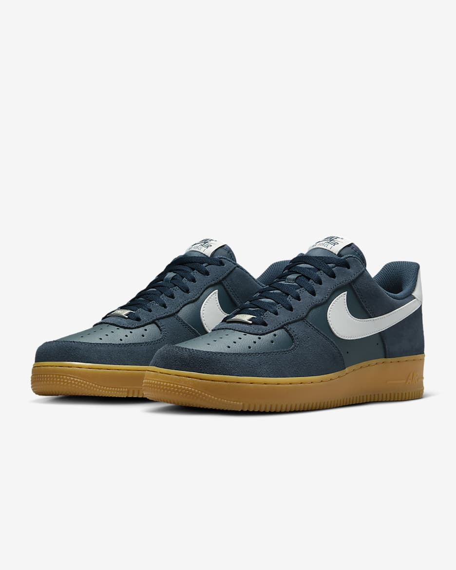 Nike Air Force 1 '07 LV8 男鞋 - Armory Navy/Gum Light Brown/Summit White