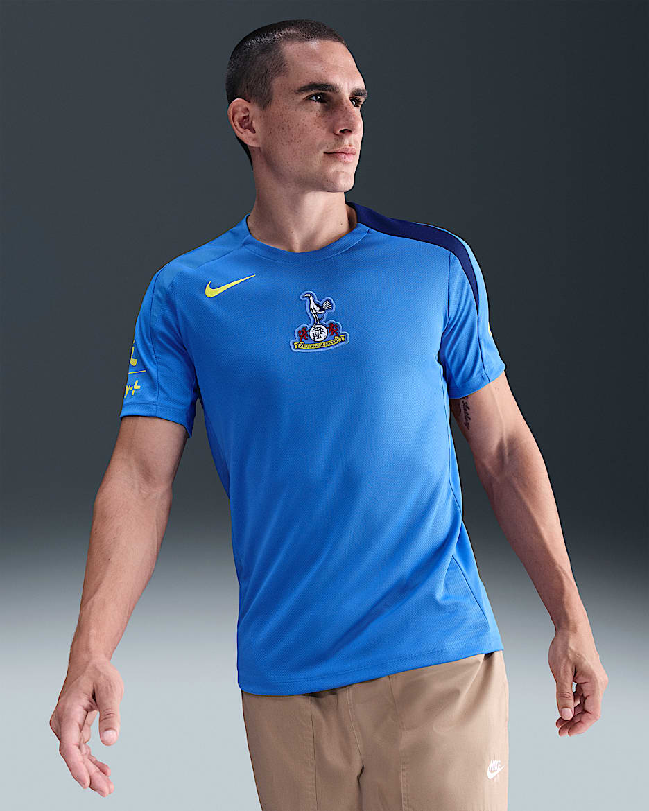 Tottenham Hotspur Strike Third Men's Nike Dri-FIT Total 90 Football Short-Sleeve Top - Pacific Blue/Blue Void/Dynamic Yellow