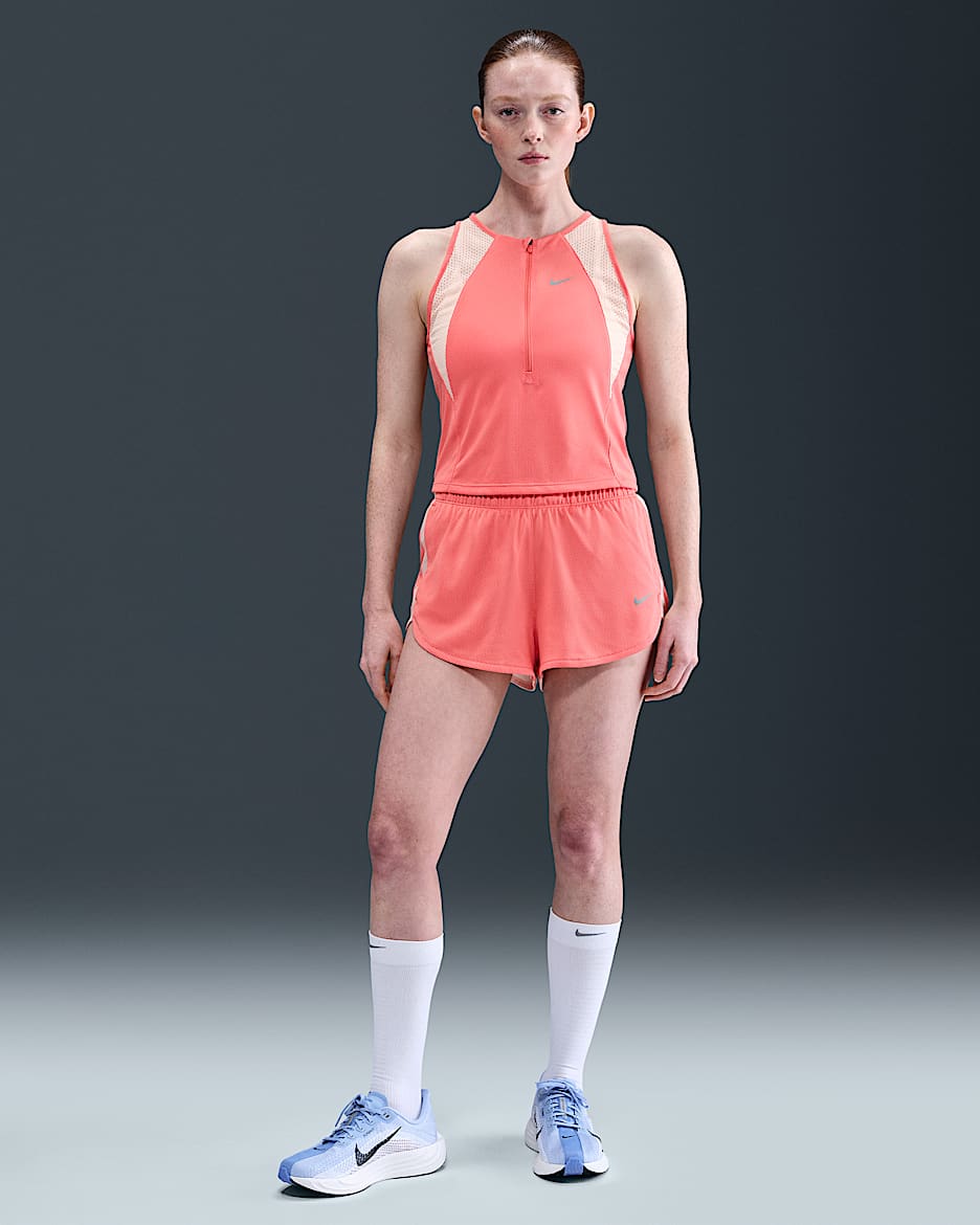 Short de running avec sous-short intégré Dri-FIT Nike pour femme - Magic Ember/Washed Coral