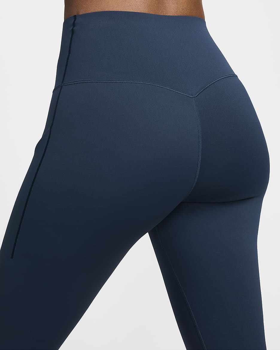 Nike Universa Leggings de longitud completa, talle alto y sujeción media con bolsillos - Mujer - Armory Navy/Negro