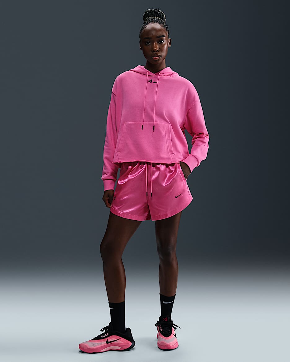 Shorts de básquetbol para mujer A'ja Wilson - Rosa paleta/Negro