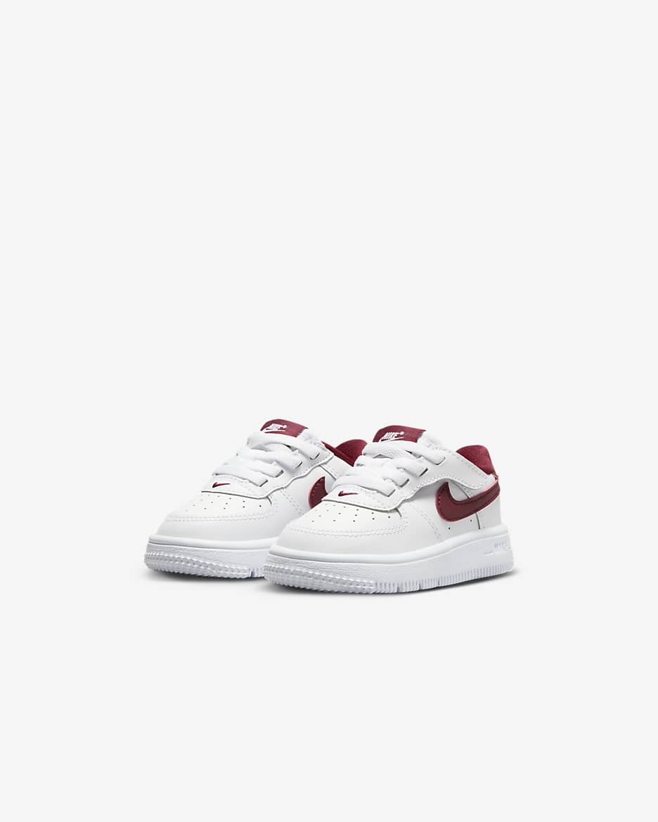 Sko Nike Force 1 Low EasyOn för baby/små barn - Vit/Team Red