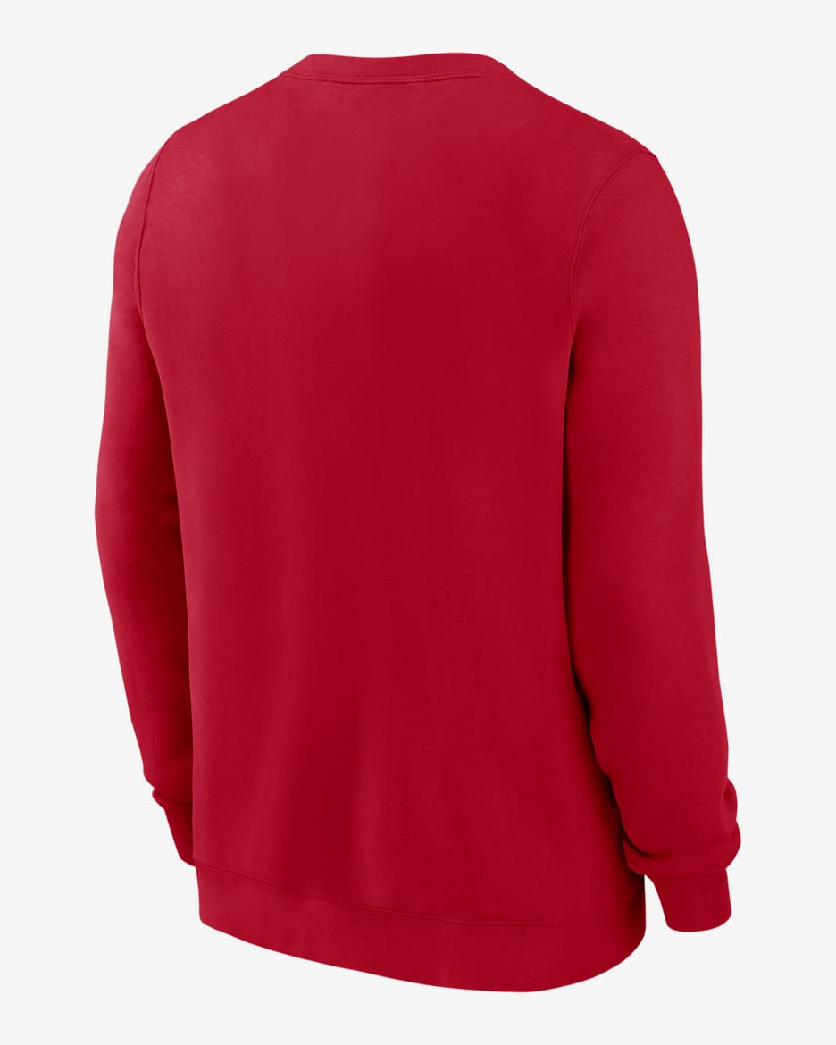 Sudadera de cuello redondo sin cierre universitaria Nike para hombre Georgia Bulldogs Primetime Evergreen Logo - Rojo