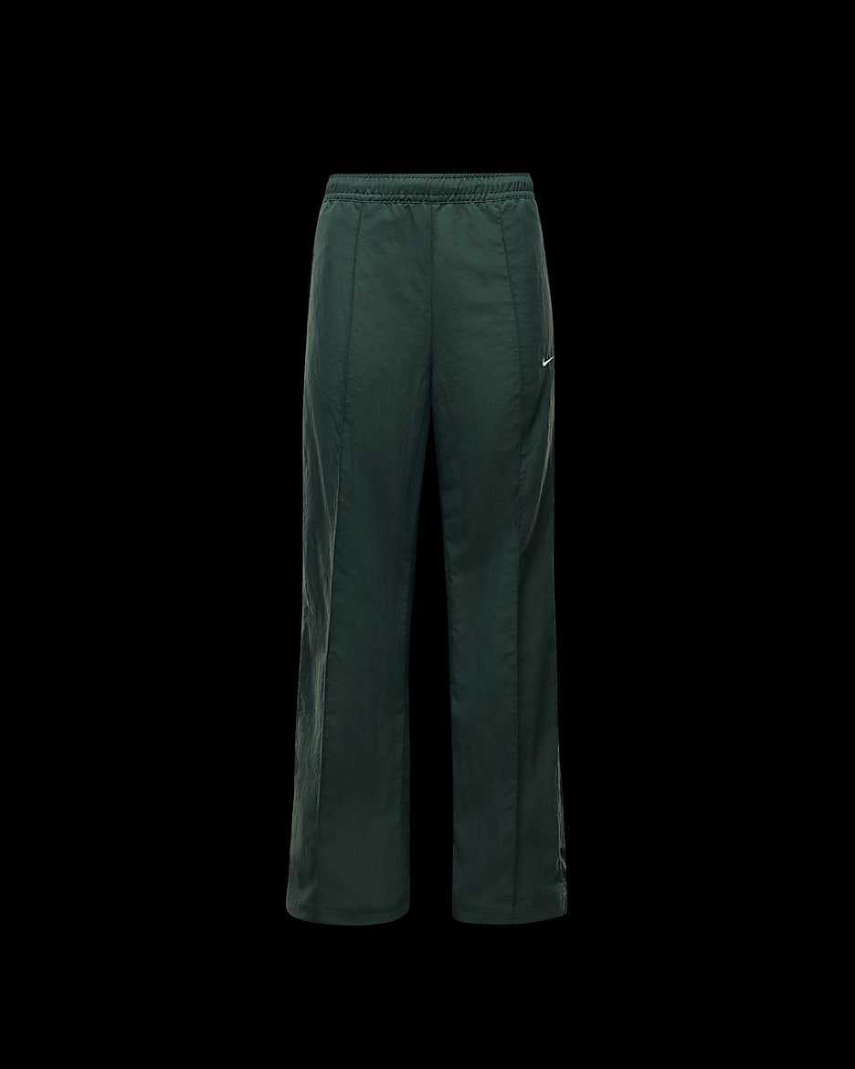 Pantalon taille mi-haute à ourlet ouvert Nike Sportswear Everything Wovens pour femme - Vintage Green/Sail