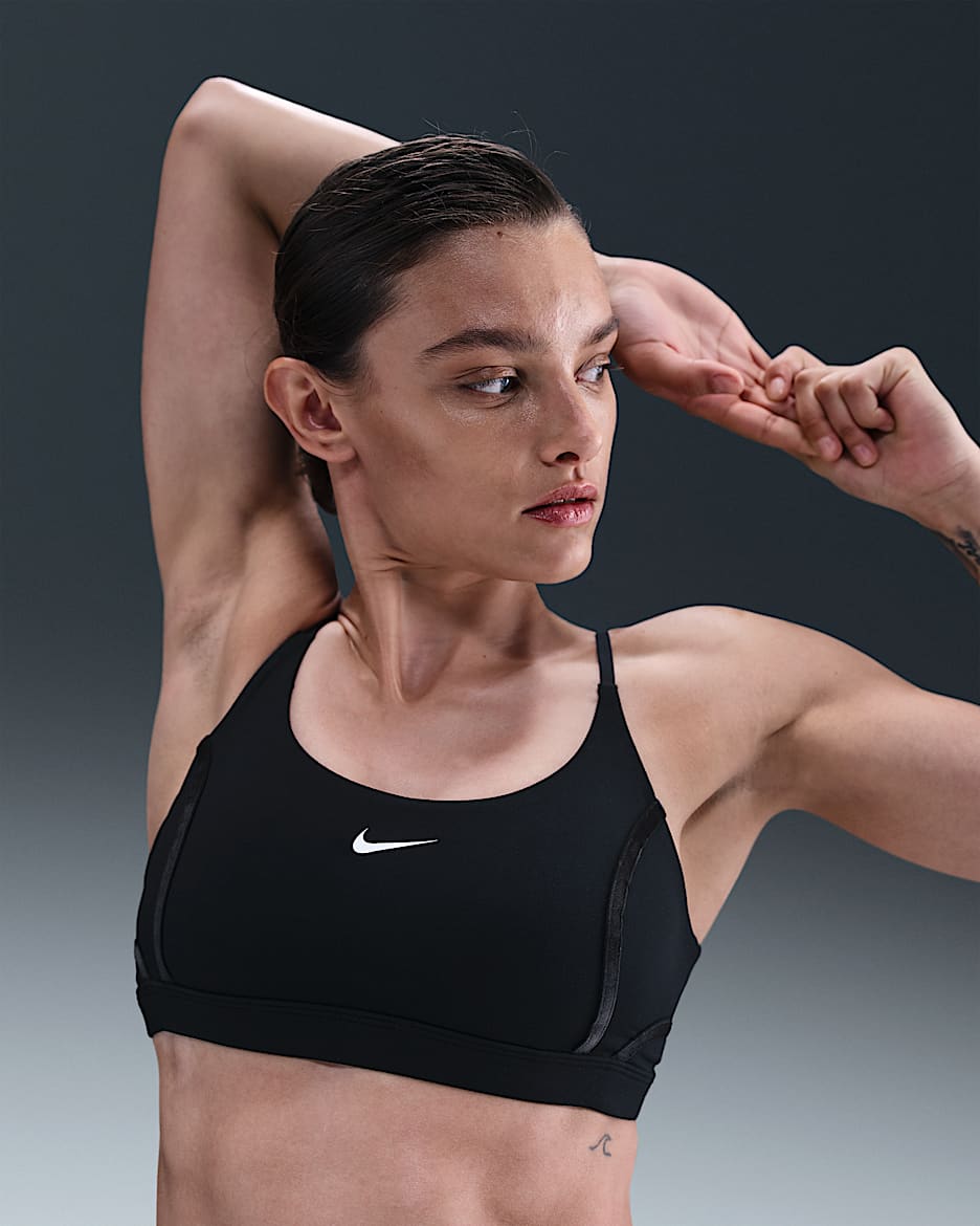 Nike One sport-bh met vulling en lichte ondersteuning - Zwart/Wit