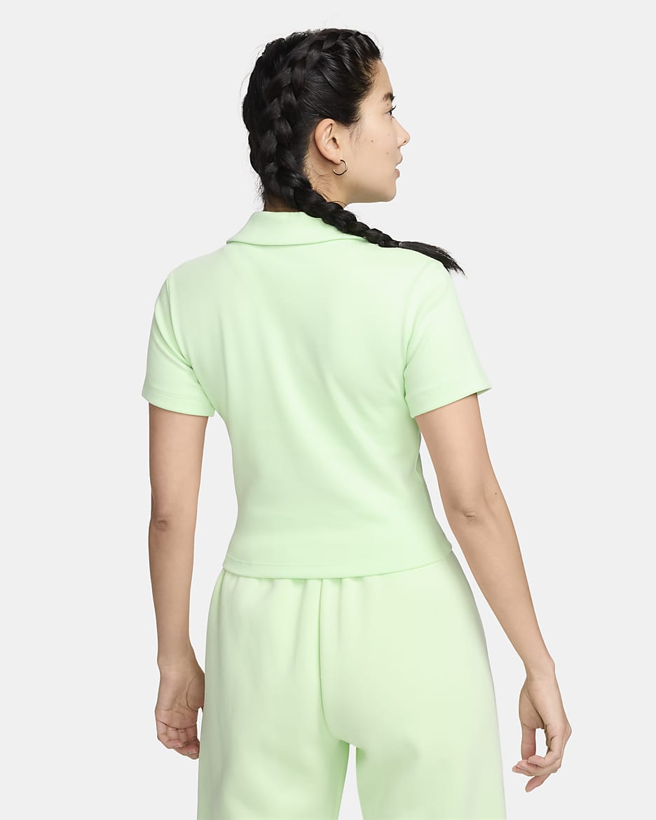 Nike Sportswear Essential 女款短袖有領衫 - Vapor Green/Sail