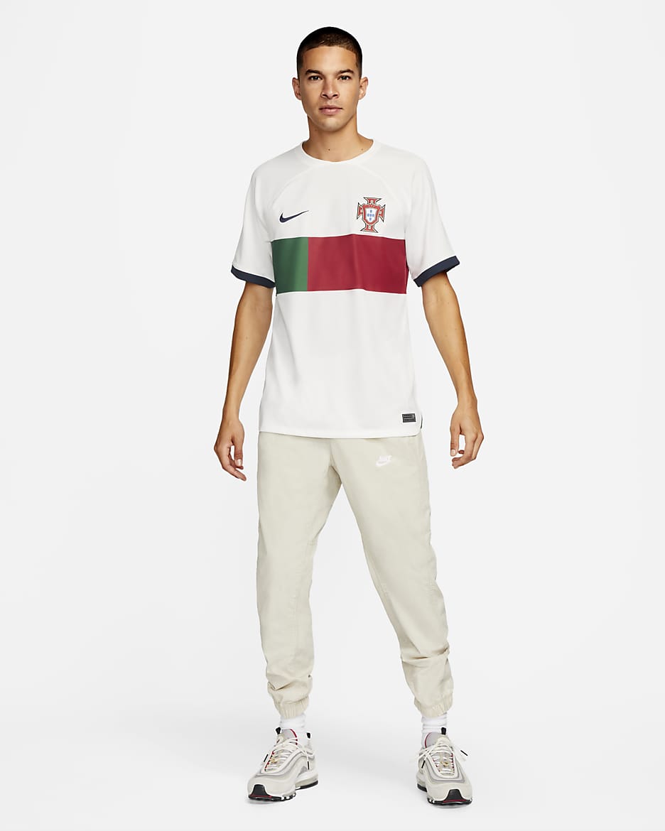 Portugal 2022/23 Stadium Away Men's Nike Dri-FIT Football Shirt - Sail/Obsidian/Obsidian