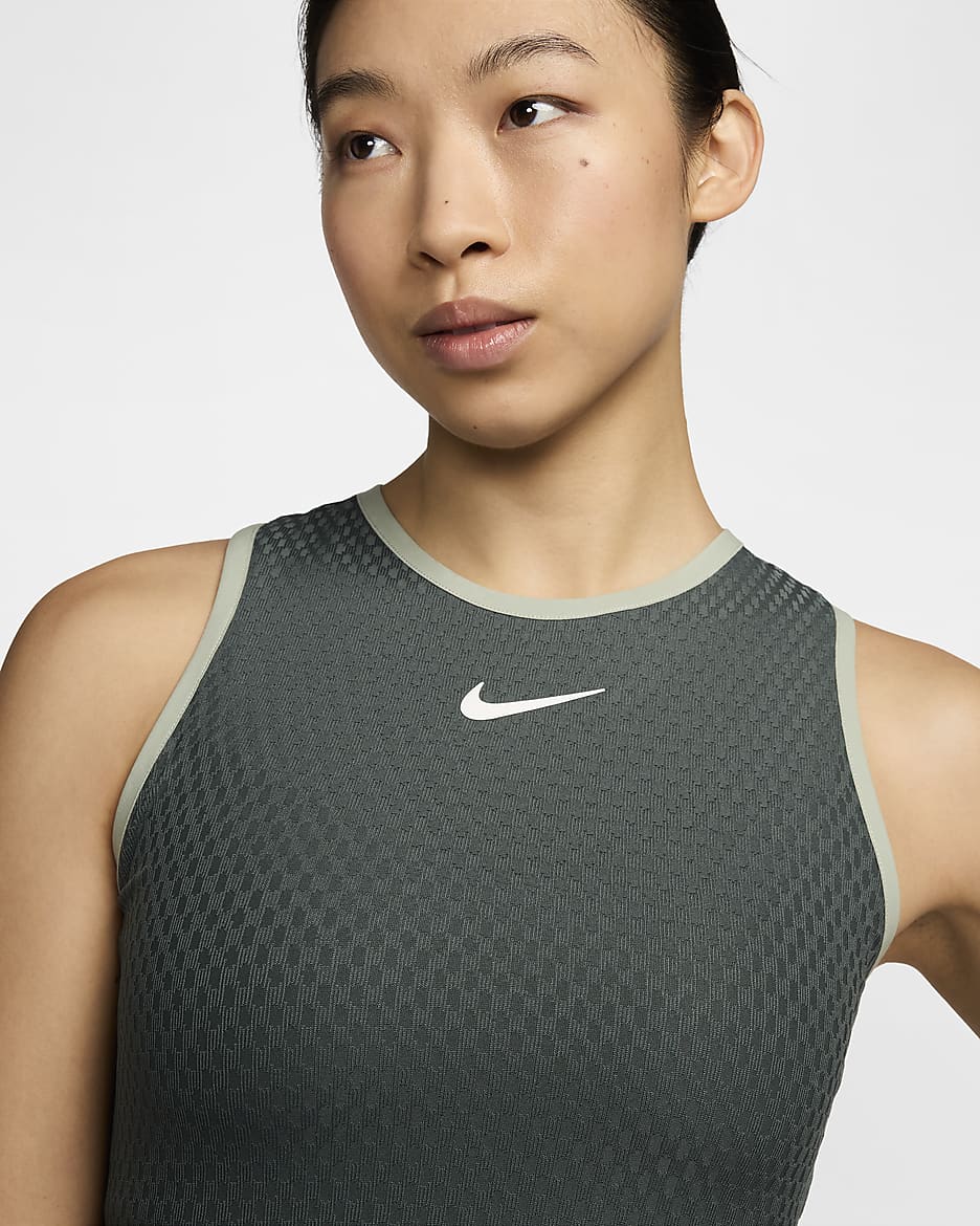 NikeCourt Slam 女款 Dri-FIT 網球背心上衣 - Vintage Green/Jade Horizon/Jade Horizon/白色