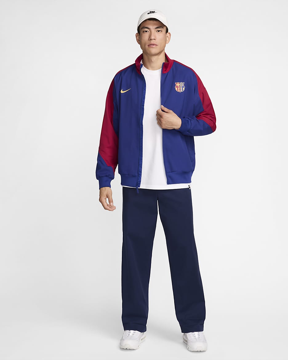 F.C. Barcelona Strike Home Men's Nike Dri-FIT Football Jacket - Deep Royal Blue/Noble Red/Club Gold