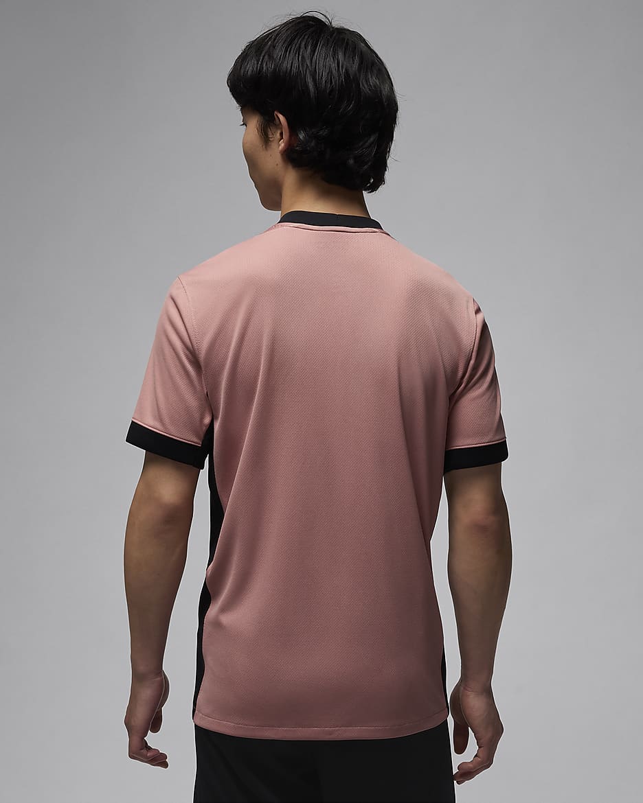 Paris Saint-Germain 2024/25 Stadium Third Jordan Dri-FIT Replika-Trikot (Herren) - Rust Pink/Schwarz/Schwarz