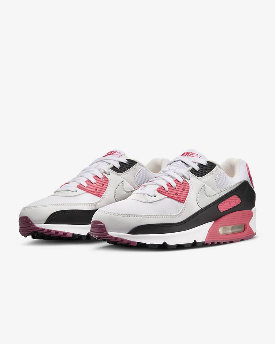 Chaussure Nike Air Max 90 pour femme - Blanc/Aster Pink/Noir/Light Silver