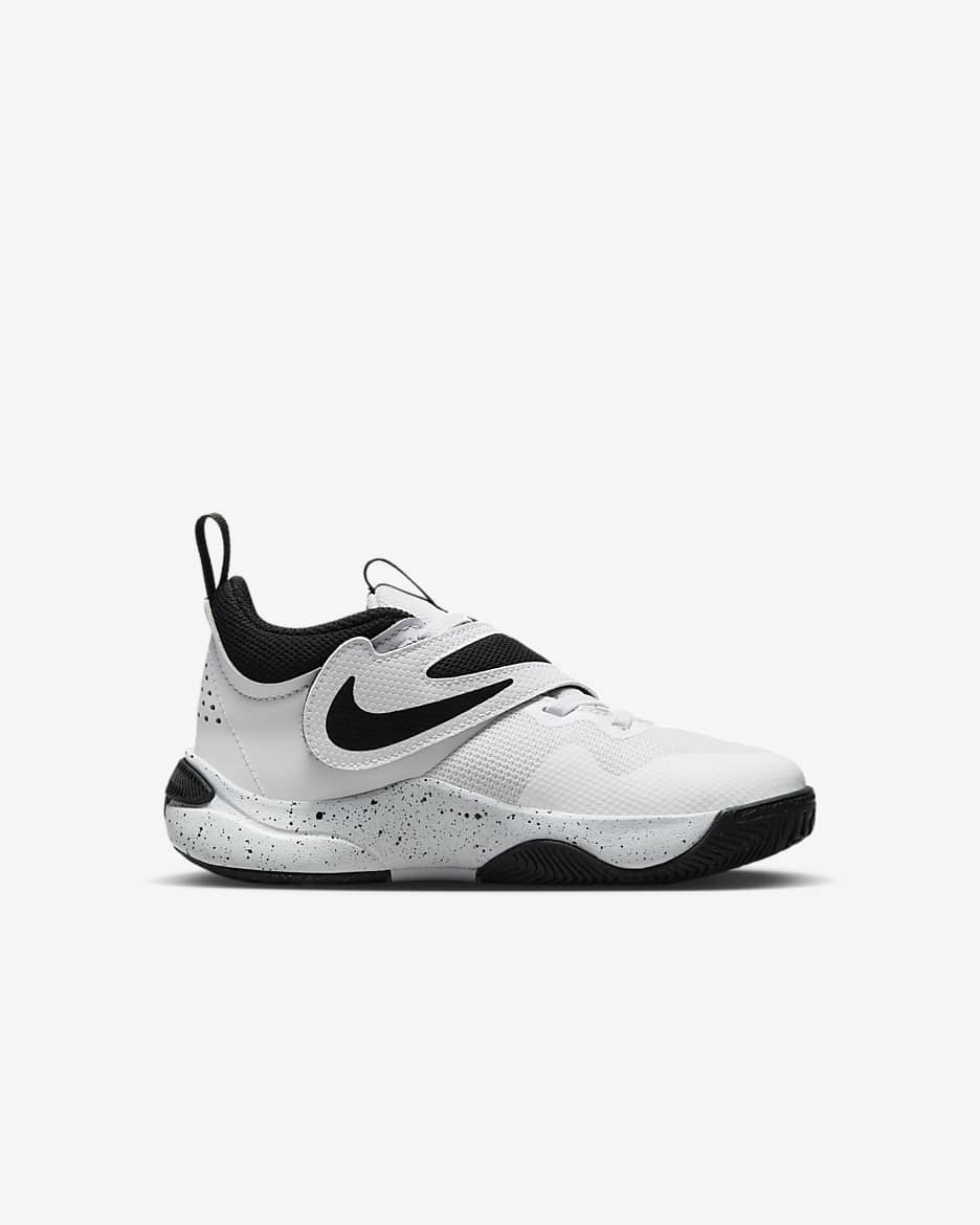 Nike Team Hustle D 11 Little Kids' Shoes - White/Black