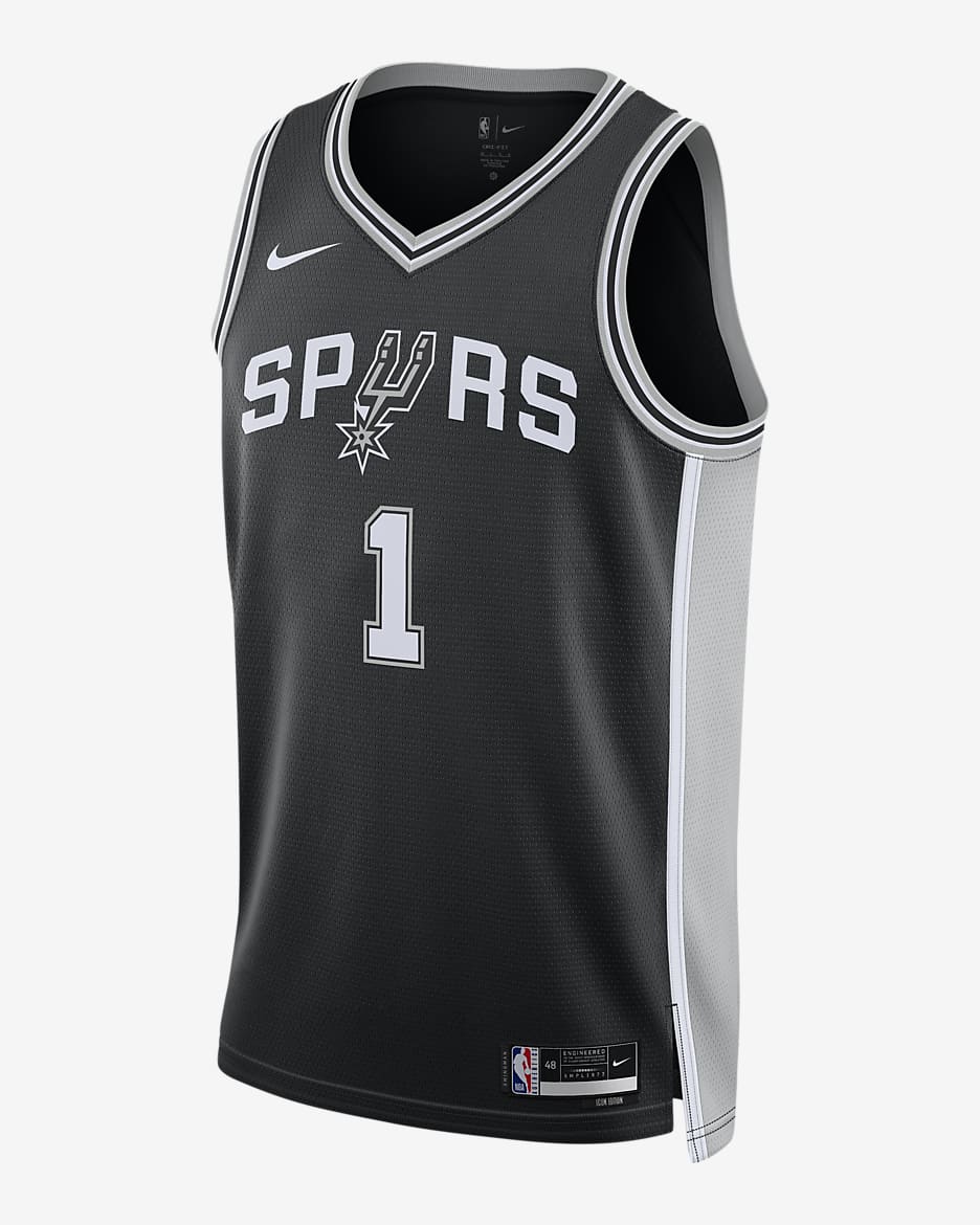 San Antonio Spurs Icon Edition 2022/23 Nike Dri-FIT Swingman NBA-jersey voor heren - Zwart