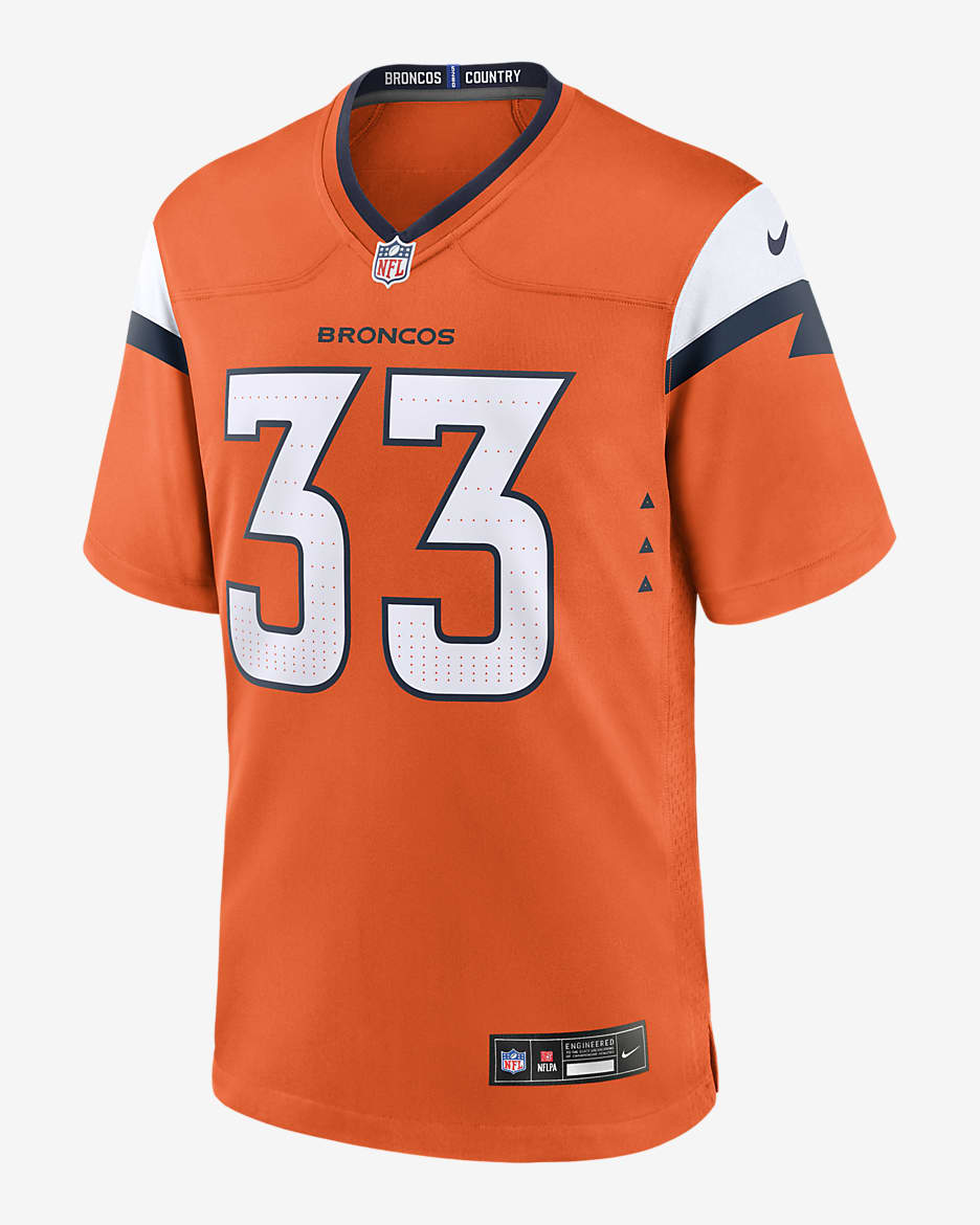 Javonte Williams Denver Broncos Men's Nike NFL Game Football Jersey - Orange