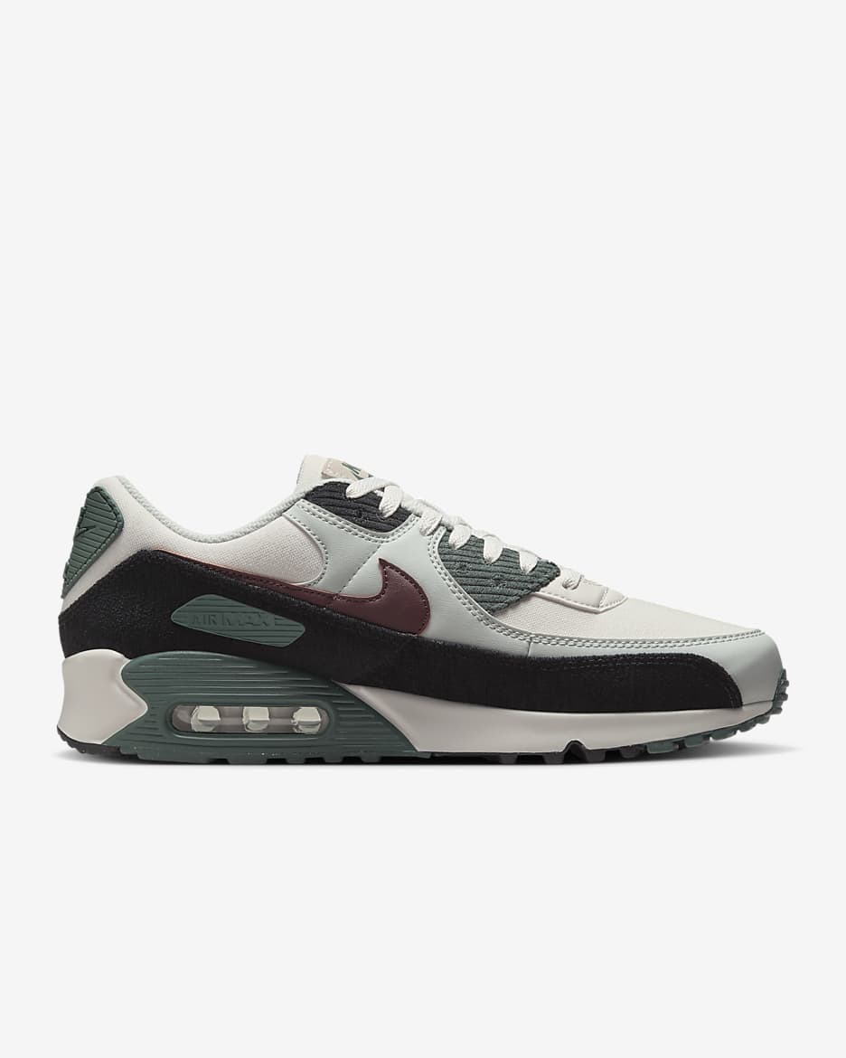 รองเท้าผู้ชาย Nike Air Max 90 Premium - Phantom/Vintage Green/ดำ/Burgundy Crush