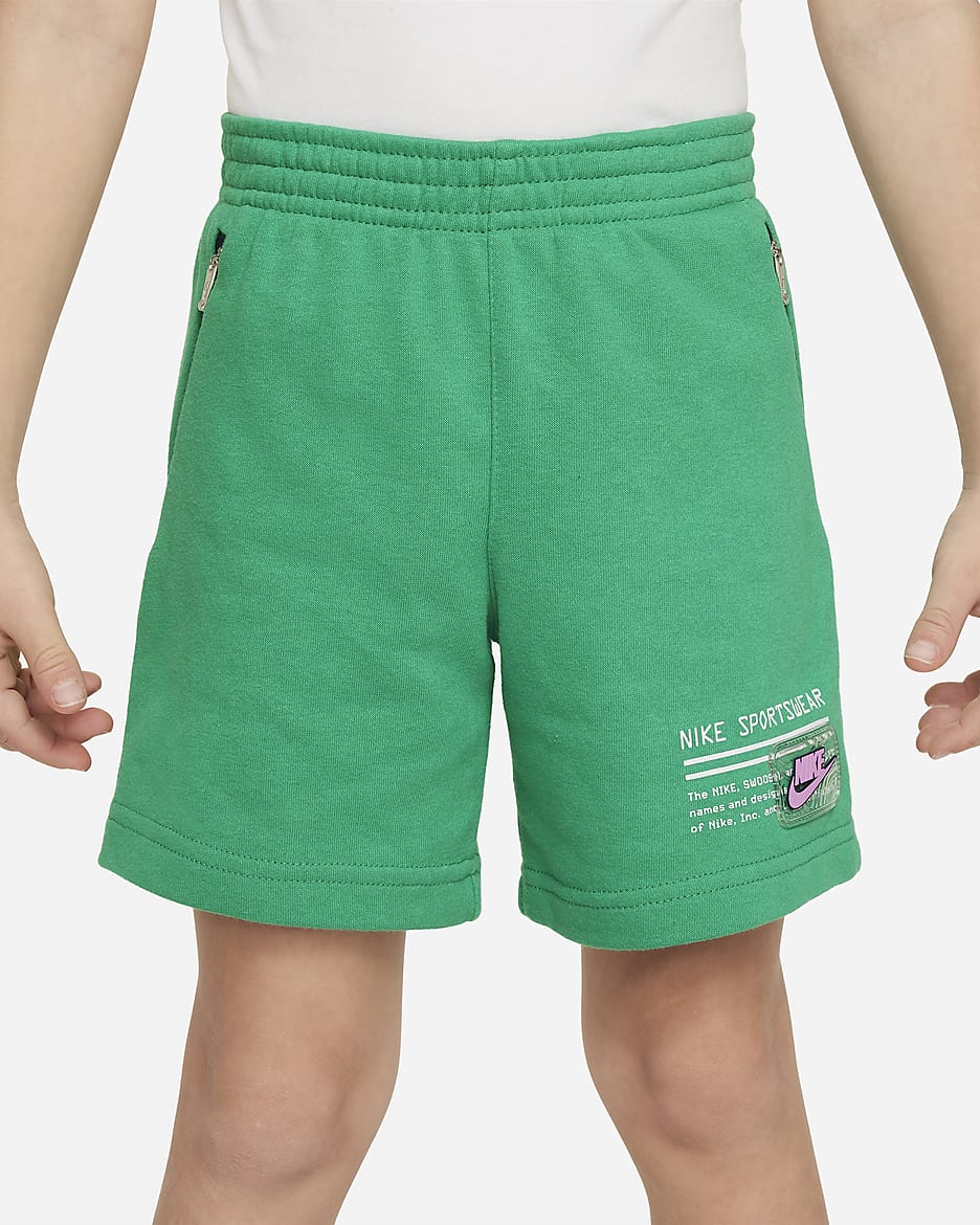 Nike Sportswear Paint Your Future Little Kids' French Terry Shorts - Stadium Green