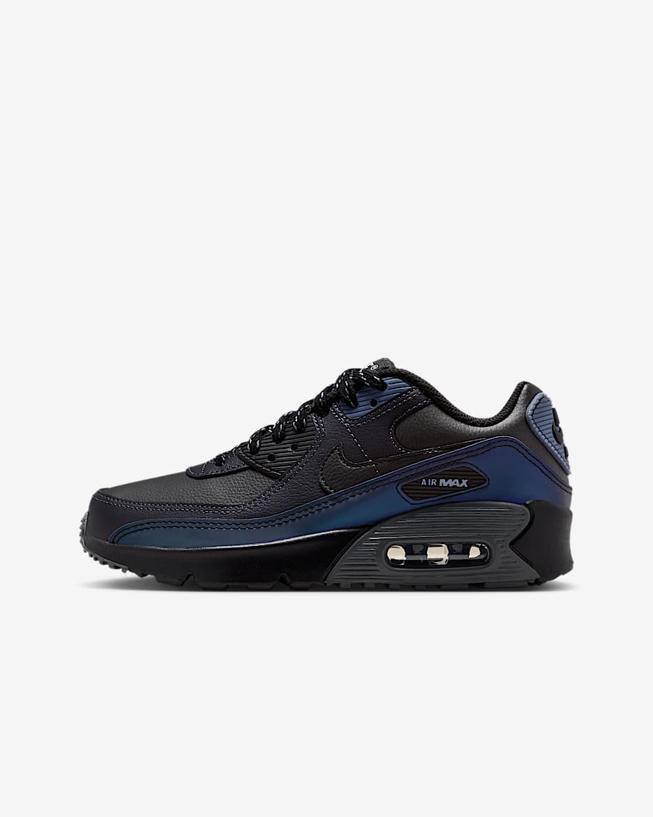 Nike Air Max 90 Big Kids' Shoes - Black/Dark Smoke Grey/Light Carbon/Black