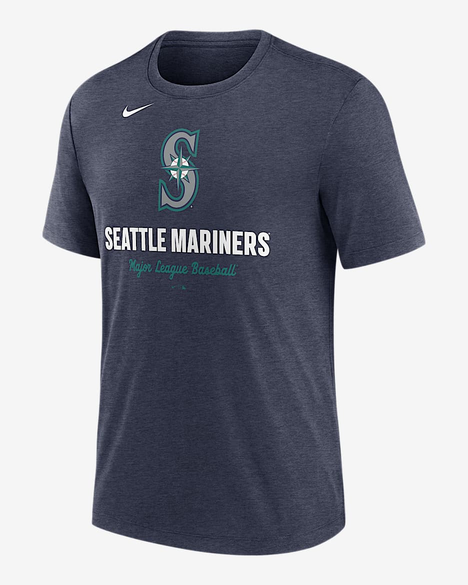 Seattle Mariners Logo Men's Nike MLB T-Shirt - Navy Heather