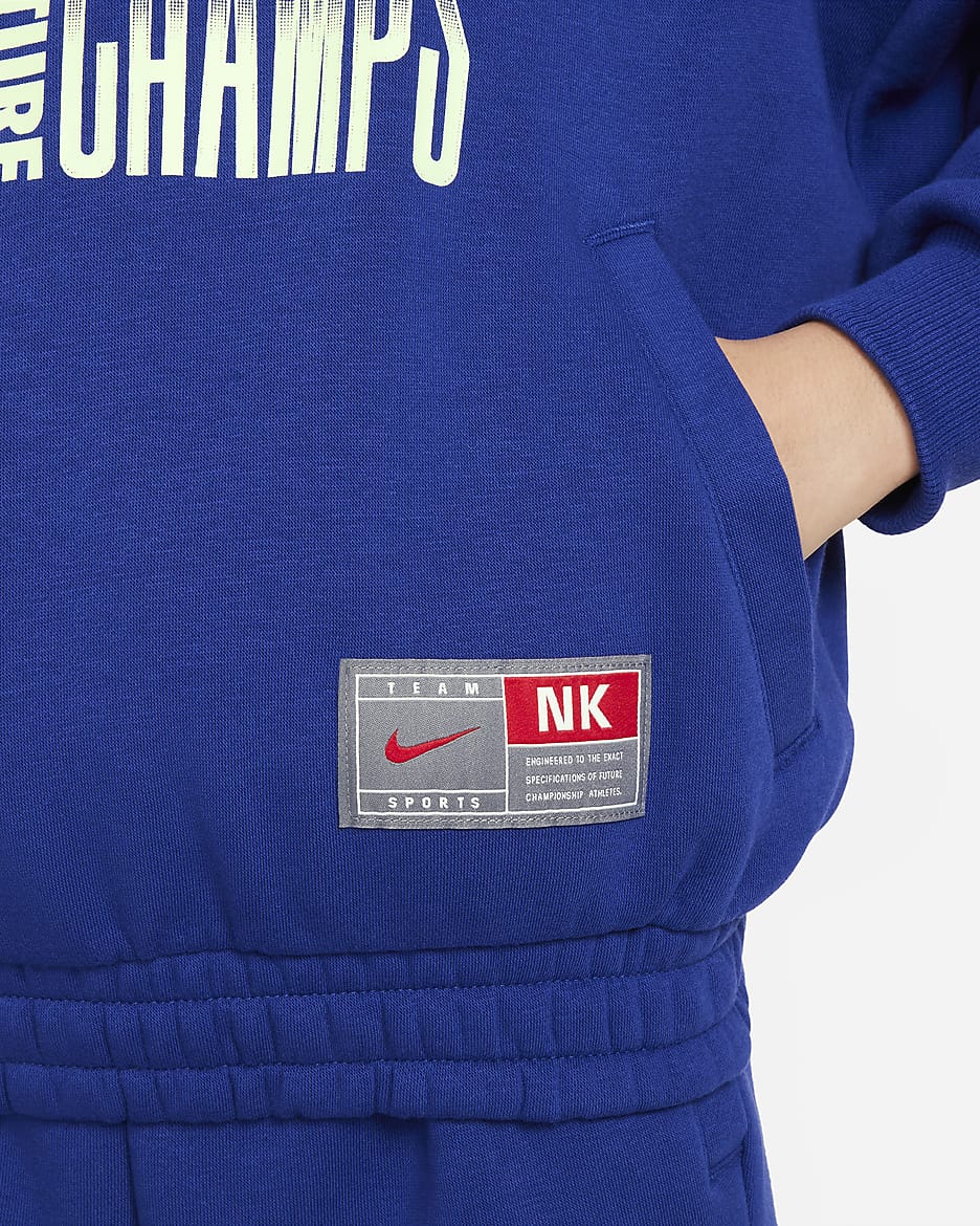 Sweat à capuche en tissu Fleece Nike Culture of Basketball pour ado - Deep Royal Blue/Vapor Green