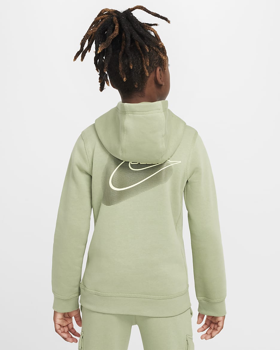 Nike Sportswear Standard Issue Older Kids' (Boys') Fleece Pullover Hoodie - Oil Green